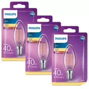 3 x Philips LED Deco E14 4.3W 40W B35 Vintage Candle Bulbs Warm White A++