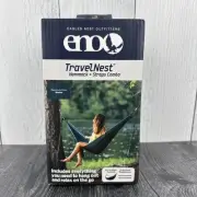 Eno Travel Nest 5' x 9' Durable Hammock & Straps Combo in Marine Blue Green New