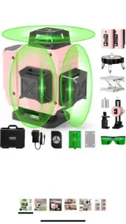 Paowafol 150ft Laser Level 3x360° Cross Line 12 Green Lasers Self-leveling