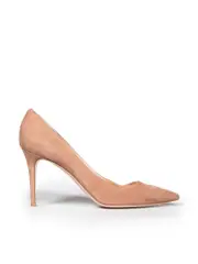 Beige Suede Pointed Toe Pumps
