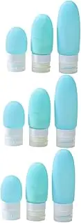 Mobestech 9 Pcs travel bottle travel size bottles hand soap bottle empty shampoo bottles cosmetic tubes body wash tubes squeezable silicone tubes Silica gel lotion bottle Leakproof