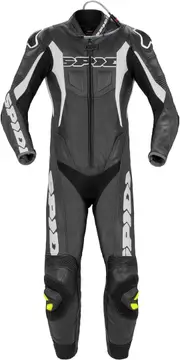 Spidi Sport Warrior Pro Perforated One Piece Motorcycle Leather Suit, black-white, Size 50 for Men Black White