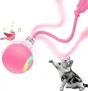 Interactive Toys for Indoor Cats with Birds Chirping and RGB Light - Motion Activated Ball for Bored Adult Cats