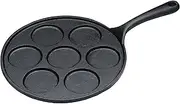 Kitchen Craft Blinis Pan for 7 Pancakes 6 cm Diameter, Cast Iron, Black, 24 cm