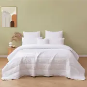 Dreamaker Haven Spot 6 Piece Comforter Set White Double Bed