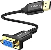 DisplayPort to VGA Adapter (Male to Female), Gold-Plated VGA to DisplayPort Converter for Computer, Desktop, Laptop, PC, Monitor, Projector, HDTV