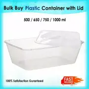 REUSABLE PLASTIC FOOD CONTAINERS TAKEAWAY CONTAINERS & LIDS 500,650,750,1000ml