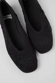 Twins Black textile ballerinas for women