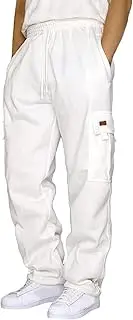 [Generic] Mens Cargo Pants Casual Workout Joggers Stretch Sweatpants Hiking Drawstring Tactical Pants with Multi Pockets