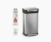 Trash Compactor Titan 30L Set Stainless Steel | Joseph Joseph AU