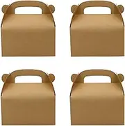 Oletx 24-Pack Brown Party Favor Treat Boxes, Goodie Boxes, Gable Paper Gift Boxes with Handles. Perfect for Birthday, Babyshower, and Any Fun Party