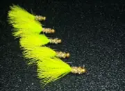 5 Chatreuse Thunder - Crappie, Bluegill, Bream 1/16 th oz. Jigs