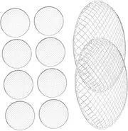 10Pcs BBQ Grill Mesh Mat Disposable Round Cooking Grate for Camping and Outdoor Picnics Lightweight and Portable Fire Pit Accessories Circulation Design