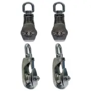 4 Pcs Marine Stainless Steel T304 2" Sheave Snatch Block 3/8" Rope 1,200 Lbs WLL