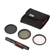 72mm Camera Lens Filter Kit - Lenses UV, CPL, ND4 Filters +Cleaning Pen and Case