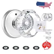 Polished Chrome Octagonal Door Knob with Push Button Lock for Bedrooms/Bathrooms