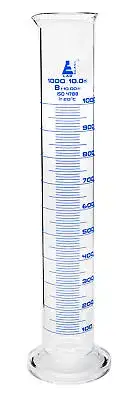 Eisco Labs 1000ml Graduated Cylinder, Class B - Blue Graduations, Round Base