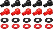 uxcell Battery Terminal Cover, 10 Pcs Battery Terminal Protector Truck Battery Terminal Cover with Washers Black Red L12-22-46mm for Car Accessories Truck Marine Boat