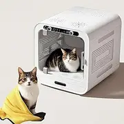 Ultra-Quiet Pet Dryer Box for Cats & Small Dogs, Low-Noise Dog Hair Dryer with Mechanical Knob Temperature Control