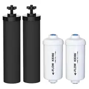 Replacement For 2 And 2 Fluoride Water Filter Compatible With Black Gravity Water Filtering System- 1 whiteblack