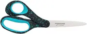 Fiskars 1067869 Left-Handed Scissors for Teenagers from 15-18 Years, Total Length: 20 cm, Stainless Steel/Plastic, Black/Turquoise Speckles