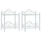 2x Bedside Tables Storage Side Lamp Cabinets Bedroom Nightstand Steel Glass