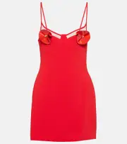 [David Koma] David Koma Floral-appliqué minidress AU 12 red