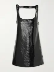 [COURREGES] COURREGES - Open-back Coated Cotton-blend Mini Dress - Black - IT44 IT 44 Black
