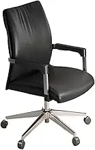 Classic Ergonomic Chair Office Chair Comfortable PU Leather Chair Adjustable Swivel Chair Desk and Chair for Office Meeting Room and Home Use Desk Task Chair(Black)
