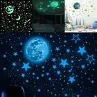 Glow In The Dark Luminous Stars And Moon Planet Wall Stickers 435Pcs Set
