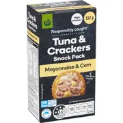Woolworths Tuna Mayo & Corn With Crackers 112g