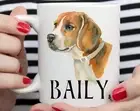Custom Beagle Mug With Beagle Mom's Name And Puppy's Name. Beagle Mum Gift Beagl