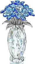H&D Hyaline & Dora Blue Crystal Forget Me Not Flower Figurine,Flower Gifts for Women,Crystal Glass Flower Collectible Ornaments for Home Decor Table Centerpiece