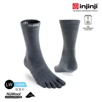 在飛比找momo購物網優惠-【Injinji】LINER羊毛中筒內襪(石墨色)NAA27