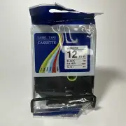 Compatible TZ Label Tape Printer P-Touch Laminated 12mm Black On Silver