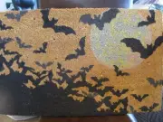 Pottery Barn bats bat light up doormat Door Mat Halloween New wo box