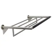 Exotic Wenge Dark Wood 24" Hotel Shelf, Satin Nickel, by Pomd'or Spain
