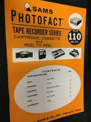 TR-110 SAMS TAPE RECORDER PHOTOFACT AKAI CONCORD LAFAYETTE PANASONIC SONY NOS