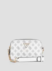 GUESS Women's White Logo Noelle Camera Crossbody Bag One Size