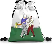 Golf Valuables Pouch,Golf Pouch Bag with Drawstrings Golf Tee Bag Pouch Leather Golf Tee Pouch Golf Ball Bag for Men Women