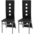 Set of 2/4/6 Dining Chairs Dinner Seating Faux Leather Steel Frame Black/White