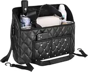 Sinouso Car Purse Holder Between Seats, Premium Leather, Car Net Pocket Handbag Holder, Car Front Seat Organizer for Car Organizer and Storage