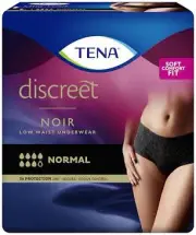 Tena Discreet Low Waist Black Pants | Large 9 Pack