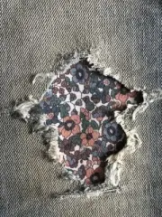 Ditsy Floral in Stretch Jean Patches Super Strong Iron On- by Holey Patches (...
