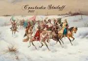 2025 Wall Calendar (12pg) Vintage Russian Scenes Museum Art by Stoiloff 3148