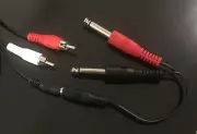 25 Ft. Dual 1/4 inch Mono TS Male to Dual RCA Male Cable, New