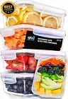 5-Pack Glass Food Containers Airtight Vent Lids BPA-Free Microwave & Oven Safe