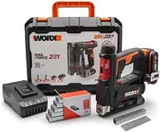 [WORX] WX843 NailForce Battery Nailer and Stapler 20 V - for Nails up to 15 mm & Staples up to 14 mm - Easy Charge with Magazine - PowerShare Compatible - with Battery, Charger and Case