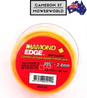 Whipper Snipper Brushcutter Diamond Edge Trimmer Line Cord .095'' -2.4mm 12 mtrs