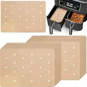 200 Pcs Air Fryer Paper Liners,Joogee Air Fryer Accessories for Ninja Foodi Dual Air Fryer,Nonstick Perforated Parchment Paper for Ninja DZ201 DZ401